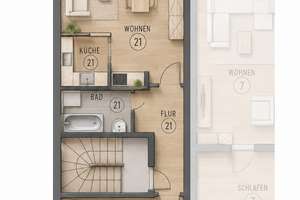 PROVISIONSFREI - helle 2 ZKB Wohnung mit Südbalkon – 60599 Sachsenhausen-Süd, Frankfurt am Main – Vorschaubild 9