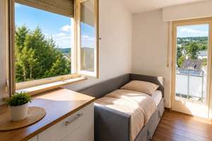 Vollmöbliertes Studioapartment mit Balkon und Aussicht über Stuttgart
