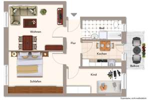 Attraktive 3-Raum-Wohnung mit Balkon – ab September 2026 bezugsfrei ! – 39124 Neue Neustadt, Magdeburg – Vorschaubild 12