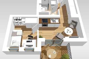 2-Zimmer-Wohnung mit Balkon und Einbauküche im Frankfurter Europaviertel