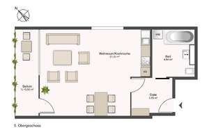 1-Zimmer-Wohnung München | Balkon | Aufzug | A+ saniert | Vermietet | Erbpacht – Die vollständige Adresse der Immobilie erhältst du vom Anbieter., 81241 Obermenzing, München – Vorschaubild 2