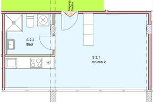 Modernes, teilmöbliertes 1-Zi. Appartment in der Cityl! EBK,TV-Flatscreen, Regendusche – Neckarstraße 20, 64283 Mitte, Darmstadt – Vorschaubild 6