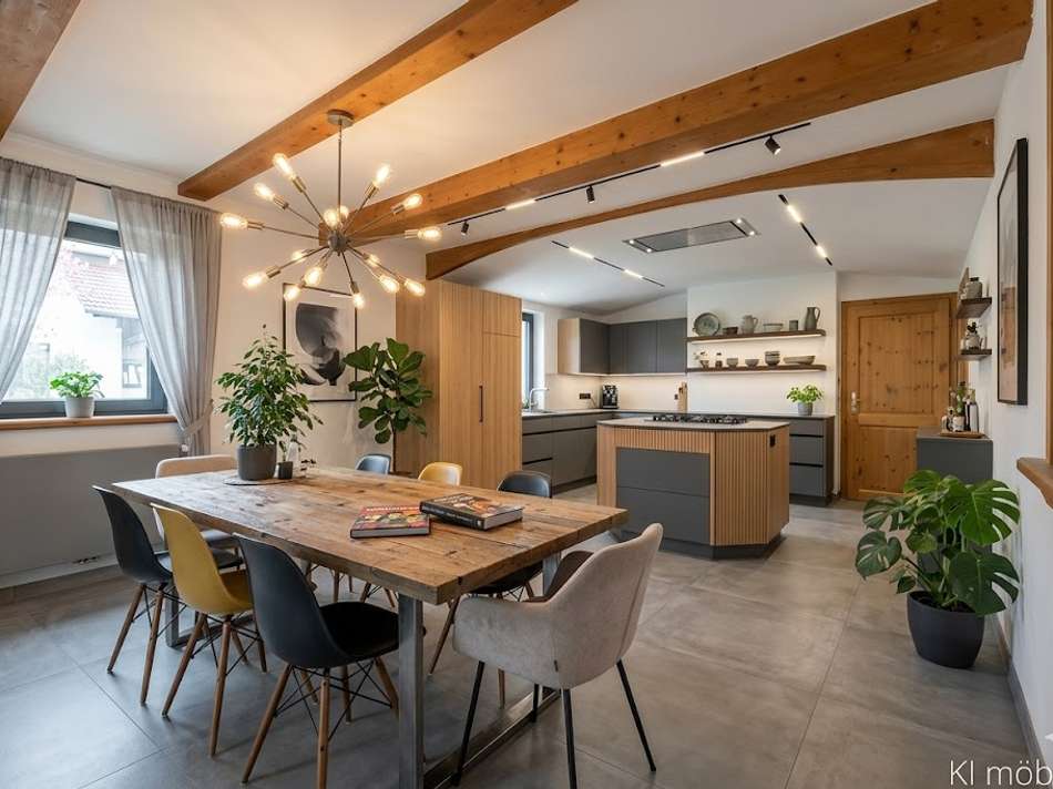 Küche und Essbereich KI modern