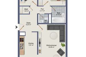 Attraktive, großzügige 3-Zimmer-Wohnung mit Panoramablick – Die vollständige Adresse der Immobilie erhältst du vom Anbieter., 81735 Neuperlach, München – Vorschaubild 13