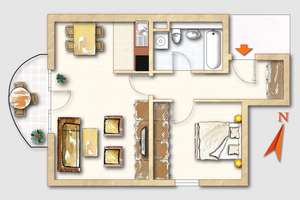NEU !Sonderpreis! 2ZKB als Kapitalanlage im 3. OG mit SW-Balkon, Lift u. TG. Vorteil: in Erbpacht