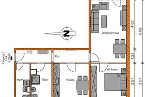 Von drei auf zwei - Umbauwohnung mit großer Küche und HWR – Hanns-Eisler-Platz 6, 39128 Kannenstieg, Magdeburg – Vorschaubild 9