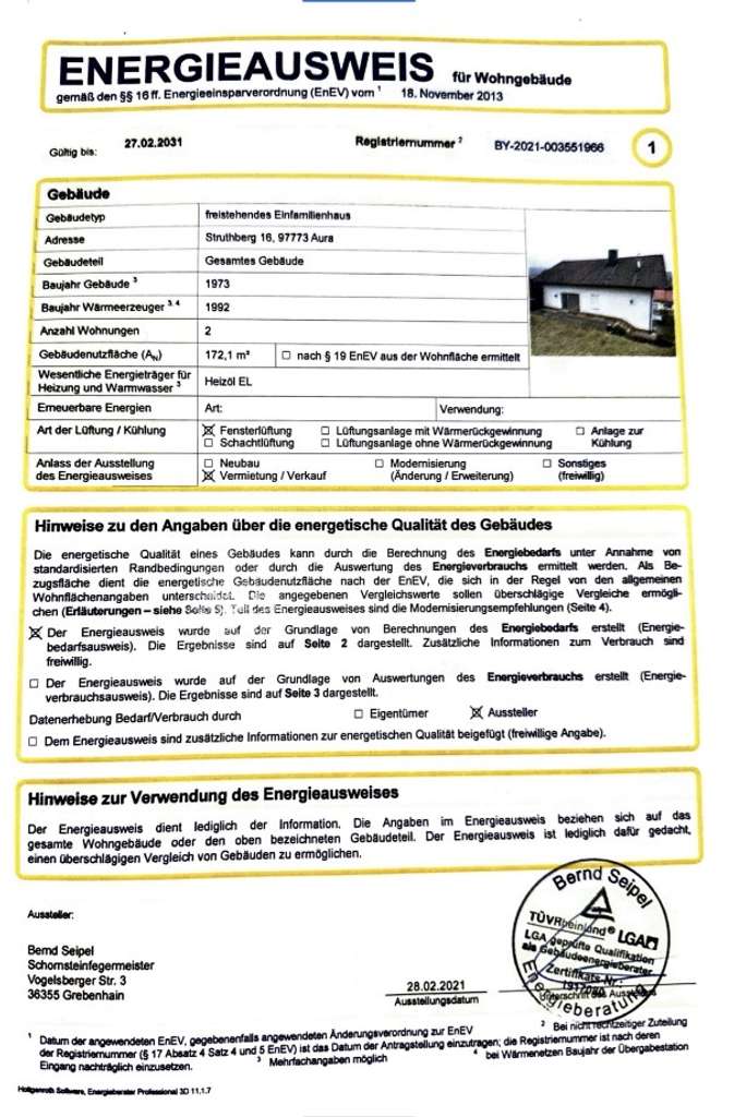 Immobilie in Aura im Sinngrund - Großzügiges 6-Zimmer Haus in Aura im Sinngrund - Bild 1