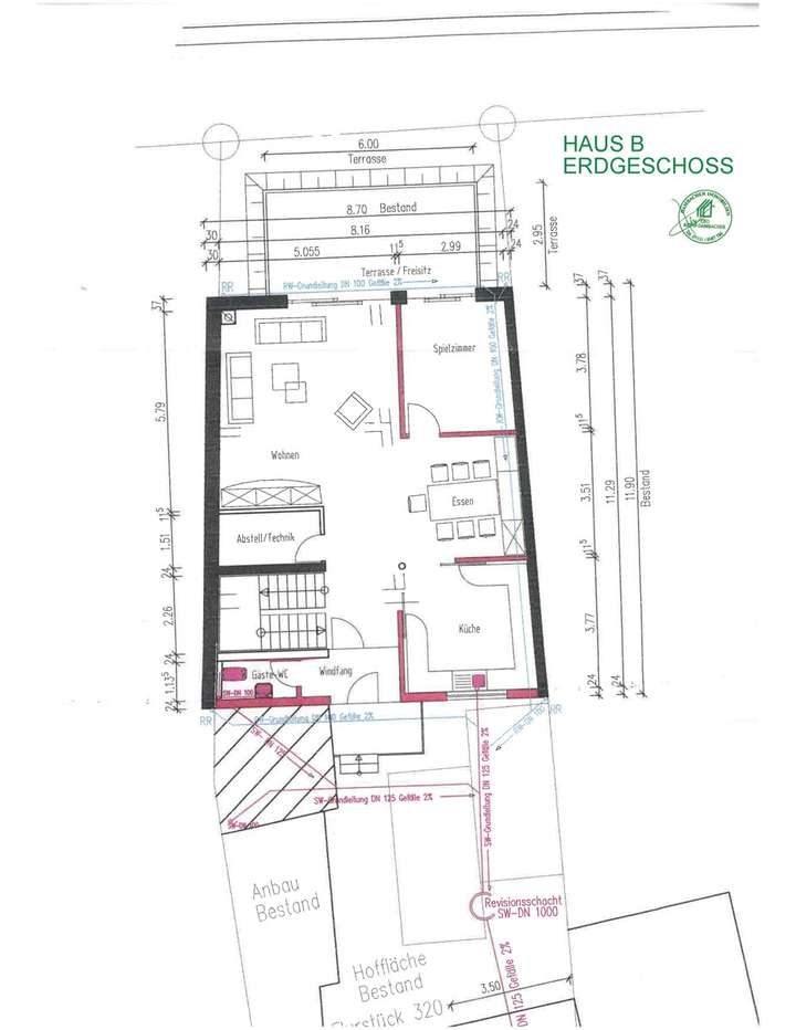 Haus B Erdgeschoss Grundriss