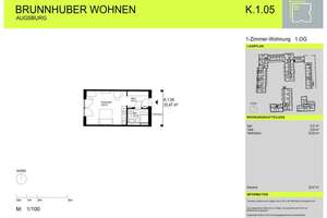 1-Zimmer-Appartement in Augsburg / Dieselstraße – Die vollständige Adresse der Immobilie erhältst du vom Anbieter., 86154 Links der Wertach-Nord, Augsburg – Vorschaubild 3