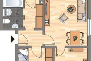 Schöne 3-Zimmer-Wohnung in Wolfsburg mit Küche! – Hermann-Löns-Straße 47, 38448 Vorsfelde, Wolfsburg – Vorschaubild 2