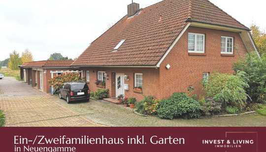 Bild von Ein-/Zweifamilienhaus mit großem, grünen Garten & Bebauung einer landwirtschaftlichen Fläche