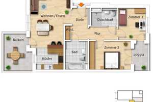 Wohnung mit schönem Sonnenbalkon – Akazienweg 1, 51381 Leverkusen – Vorschaubild 2