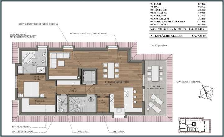 Grundriss Wohnung 1.5
