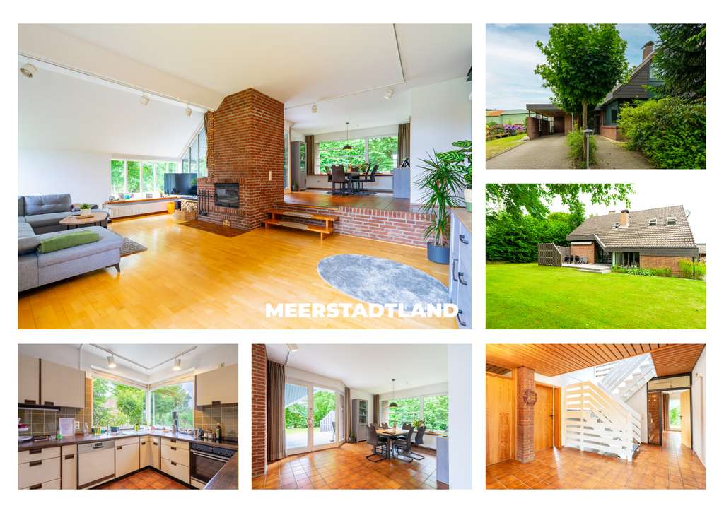 Immobilie in Bergenhusen - Nicht alltäglich!  Architektur aus den 70ern mit offenem Wohn-Essbereich, Kamin und viel Platz - Bild 0