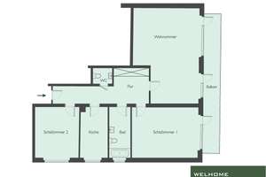 Großzügige 3-Zimmerwohnung mit großem Balkon und Einbauküche. – 60433 Dornbusch, Frankfurt am Main – Vorschaubild 2