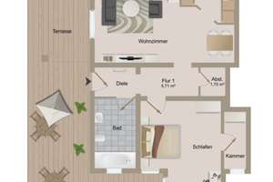 Wohnen am Heide-Rand: Ruhige 2-Zimmer-Wohnung mit großer Sonnenterrasse – Königsbrücker Landstraße 46, 1109 Klotzsche (Stadtteil), Dresden – Vorschaubild 2