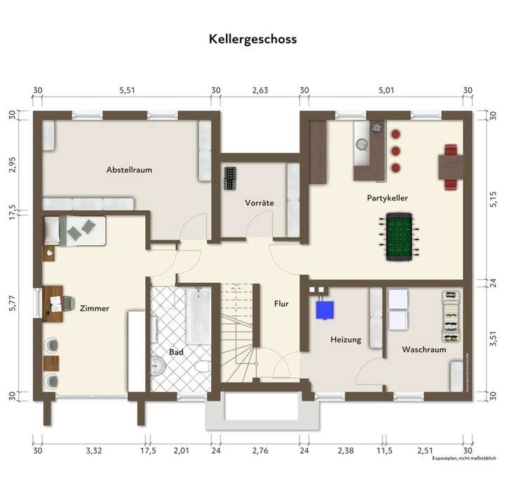 Kellergeschoss - Möbliert