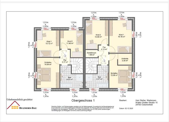 Entwurfsplanung Grundriss OG