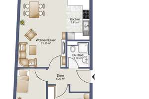 Hochwertige und junge 3 Zi.-Wohnung mit Ost-Süd Balkon und Einbauküche – Die vollständige Adresse der Immobilie erhältst du vom Anbieter., 81249 Aubing-Süd, München – Vorschaubild 2