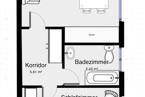Möblierte Charmante 2-Zimmer-Wohnung  in Duesseldorf Unterbilk – Fuerstenwall 90, 40217 Unterbilk, Düsseldorf – Vorschaubild 13