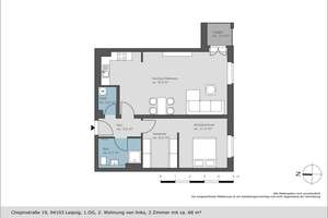 Wohnkomfort mit Extra - Stilvolle 2-Raum-Wohnung mit Ankleidezimmer – Chopinstraße 19, 4103 Zentrum-Ost, Leipzig – Vorschaubild 5