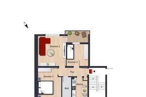 Charmante Wohnung mit Loggia // 2.OG links – Dahlienweg 9, 38446 Hellwinkel, Wolfsburg – Vorschaubild 5