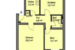 Hell durchflutete 3-Zimmer-Wohnung – Zur Anmietung ist ein WBS der EOF-Stufe III erforderlich!!! – Söderblomstr. 28, 90439 Sündersbühl, Nürnberg – Vorschaubild 3