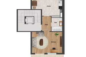 Zentral. Charmant. Pempelfort. Dachgeschoss-Wohnung 51m² 2 Zimmer Küche Wannenbad 2 X Terrasse – Die vollständige Adresse der Immobilie erhältst du vom Anbieter., 40479 Pempelfort, Düsseldorf – Vorschaubild 2