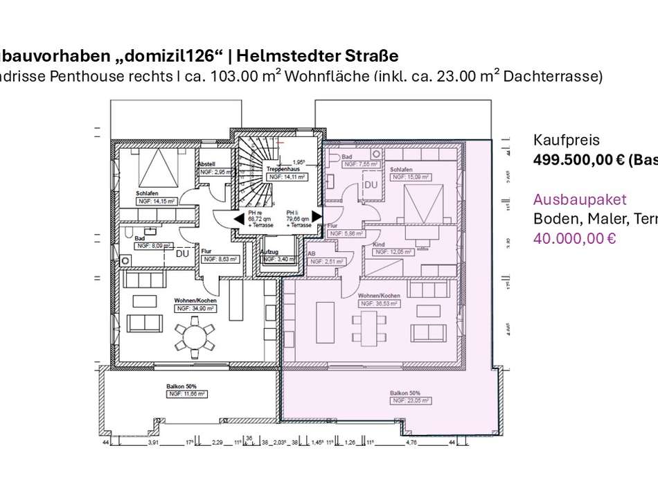 Penthouse 6 | 103 m² Wfl.