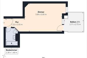 bezugsfreie 1-Z. Wohnung in Niefern mit Balkon – Die vollständige Adresse der Immobilie erhältst du vom Anbieter., 75223 Niefern-Öschelbronn – Vorschaubild 8