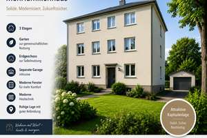 Mehrfamilienhaus mit 3 Wohnungen, 1 Wohnung im Erdgeschoss zur Selbstnutzung frei, Garten u. Garagen – Die vollständige Adresse der Immobilie erhältst du vom Anbieter., 4425 Taucha – Vorschaubild 1