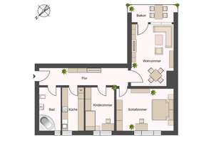 3-Zimmer-Wohnung mit Balkon und Garage – Die vollständige Adresse der Immobilie erhältst du vom Anbieter., 70372 Seelberg, Stuttgart – Vorschaubild 3