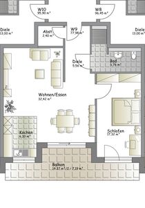 Neubau - außergewöhnliche und exklusive 2-Zimmerwohnung mit Balkon und EBK in Hanau