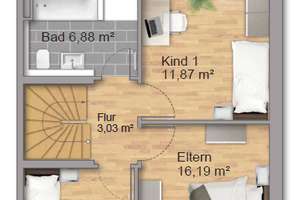 **KfW-55** Familiendomizil mit eigenem Garten, vollunterkellert und schlüsselfertig! – Goldbornstraße 23, 65439 Flörsheim am Main – Vorschaubild 7