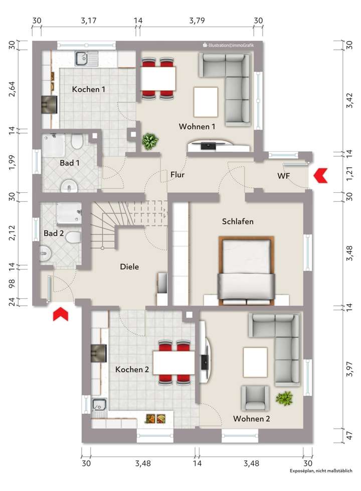 Grundriss Erdgeschoss (nicht m
