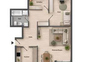 Zuhause mit 3 Zimmern und Balkon in Mülheim an der Ruhr – Die vollständige Adresse der Immobilie erhältst du vom Anbieter., 45478 Speldorf, Mülheim an der Ruhr – Vorschaubild 2