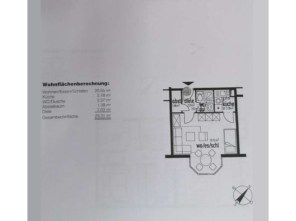 Wohn- und Schlafzimmer