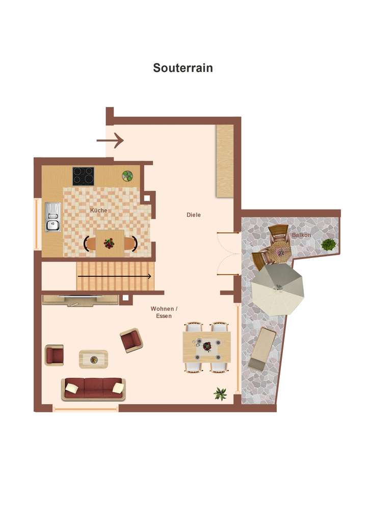 Erdgeschoss Souterrain