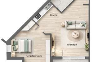 Attraktive, modernisierte 2-Zimmer-EG-Wohnung mit Terrasse, TG-Stellplatz & neuer Einbauküche...