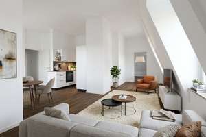 ** Helle 4 Zimmer im Dachgeschoss * offene Küche mit EBK * 2 Bäder * Loggia ** – Beckerstraße 3, 4179 Neulindenau, Leipzig – Vorschaubild 1