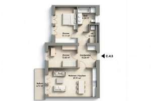 Joli Cœur: 3 Zimmer, Westbalkon, Gäste-WC und stilvolle Ausstattung auf ca. 85 m² – Die vollständige Adresse der Immobilie erhältst du vom Anbieter., 14059 Charlottenburg, Berlin – Vorschaubild 18
