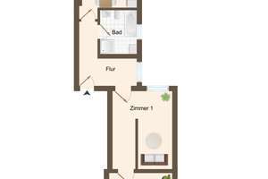 moderne 2-Zimmer-Wohnung mit Balkon, Vollbad, Keller – Mühlendamm 27, 18055 Brinckmansdorf, Rostock – Vorschaubild 2