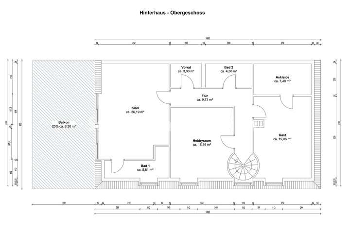 Grundriss Hinterhaus OG