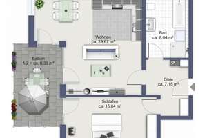 Urbanes Wohnen im Grünen: Whg. in begehrter Top-Lage Am Silbermannpark, ideal auch für Pendler – Die vollständige Adresse der Immobilie erhältst du vom Anbieter., 86161 Hochfeld, Augsburg – Vorschaubild 3