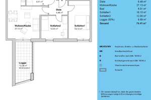 Freifinanzierte gut geschnittene 3-Zimmer-Wohnung – 80995 Feldmoching, München – Vorschaubild 2