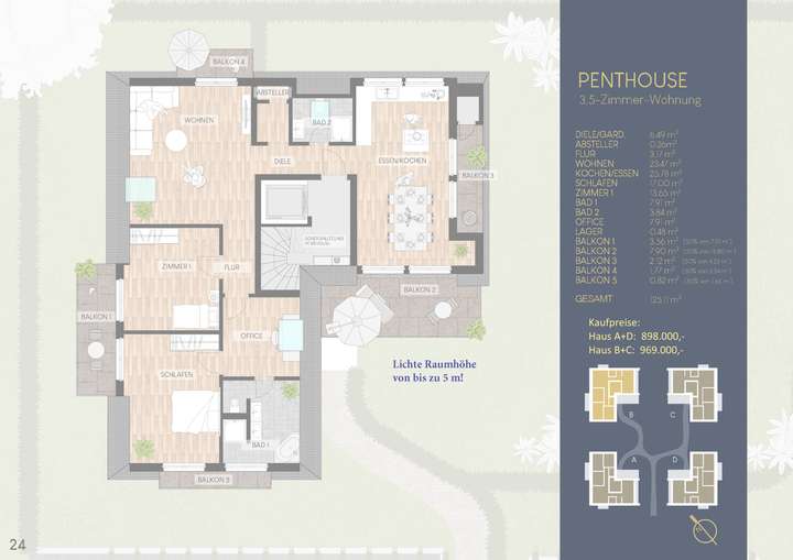 Grundriss-Beispiel Penthouse 3
