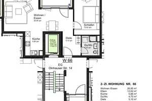 Moderne 2-Zimmer Wohnung mit toller Terrasse in zentraler Lage! – Olnhauser Str. 14, 70437 Stuttgart – Vorschaubild 2