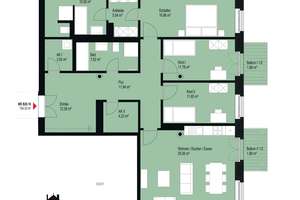 Familienfreundliche Wohnung im Grünen | Ankleide | 2 Balkone | HWR | Parkett | Zwei moderne Bäder – Georg-Lehmann-Bogen 3, 4289 Meusdorf, Leipzig – Vorschaubild 2