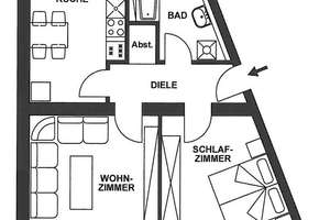 Gemütliche 2-Zimmer-Wohnung mit Balkon in D-Hassels – Hasselsstr. 17, 40599 Hassels, Düsseldorf – Vorschaubild 3