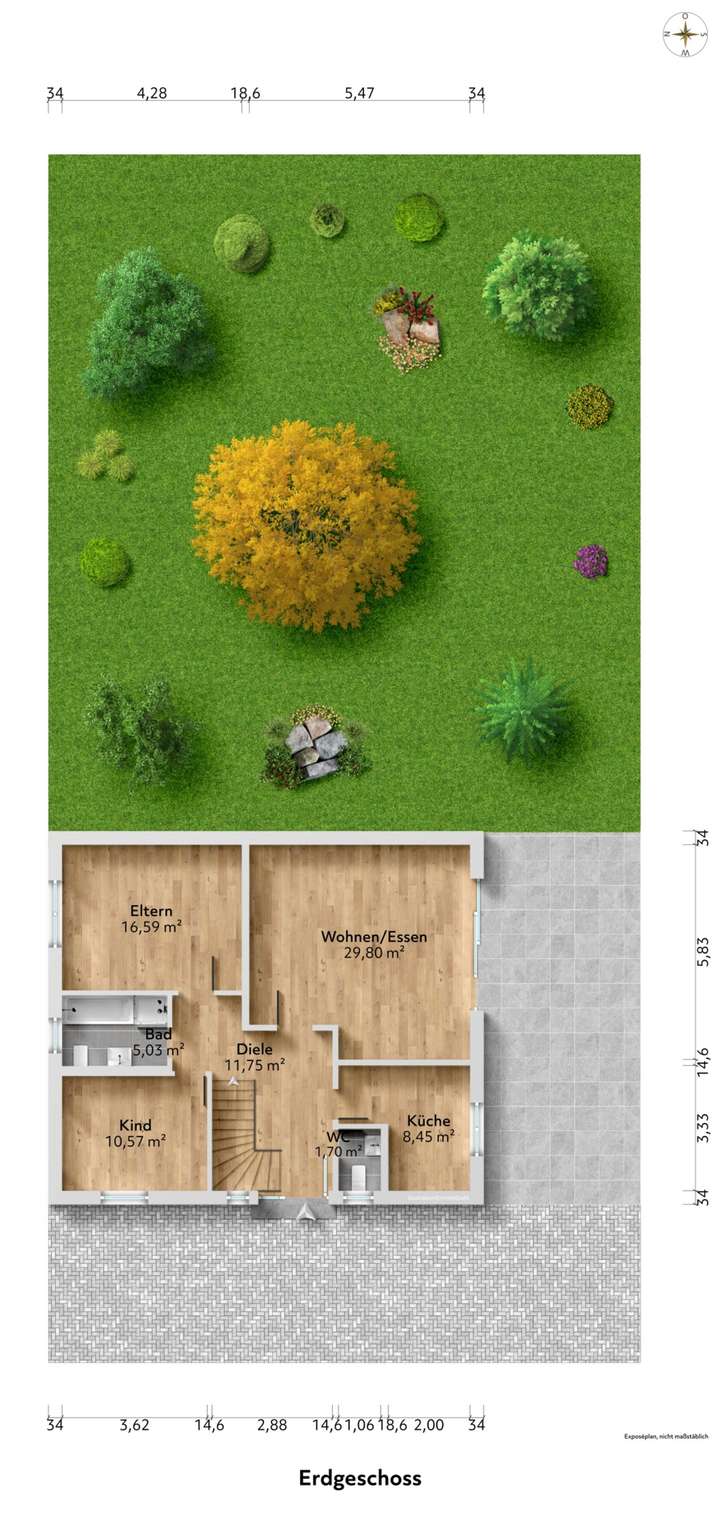 Erdgeschoss unmöbeliert